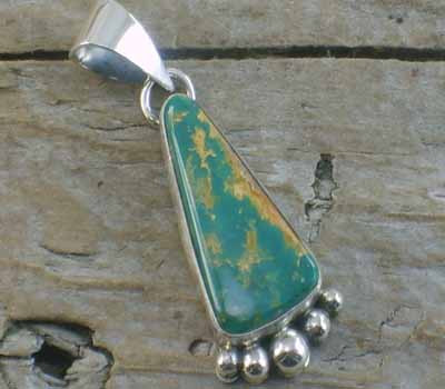 Native American Turquoise Nugget Pendant L